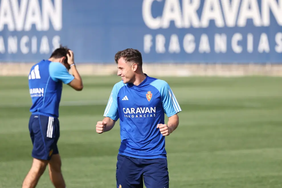 Entrenamiento del Real Zaragoza en la Ciudad Deportiva para preparar el partido contra el Cartagena
