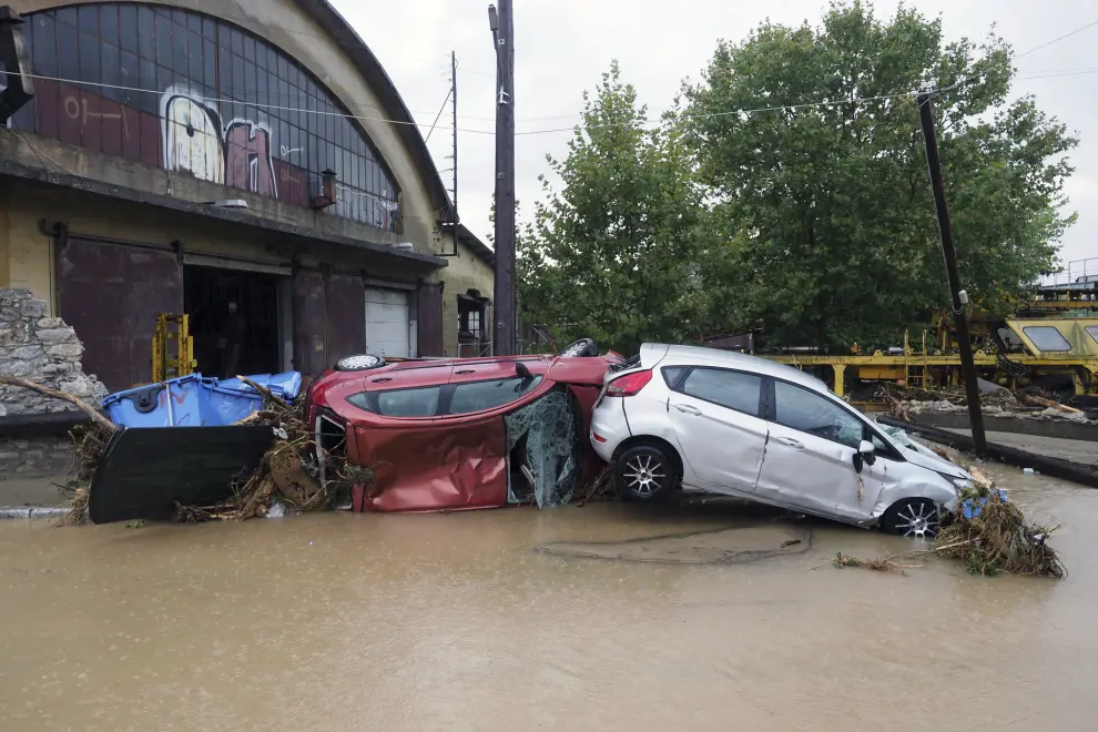 Damaged cars are pilled up on a flooded road after a rainstorm in Volos, central Greece, Wednesday, Sept. 6, 2023. The death toll from severe rainstorms that lashed parts of Greece, Turkey and Bulgaria increased Wednesday after rescue teams located the body of a missing vacation who was swept away by flood waters that raged through a campsite in northwest Turkey. (AP Photo/Thodoris Nikolaou)


Associated Press/LaPresse
Only Italy and Spain