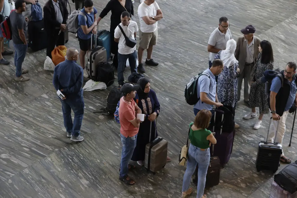 Incertidumbre tras el terremoto de Marruecos en el aeropuerto de Zaragoza.