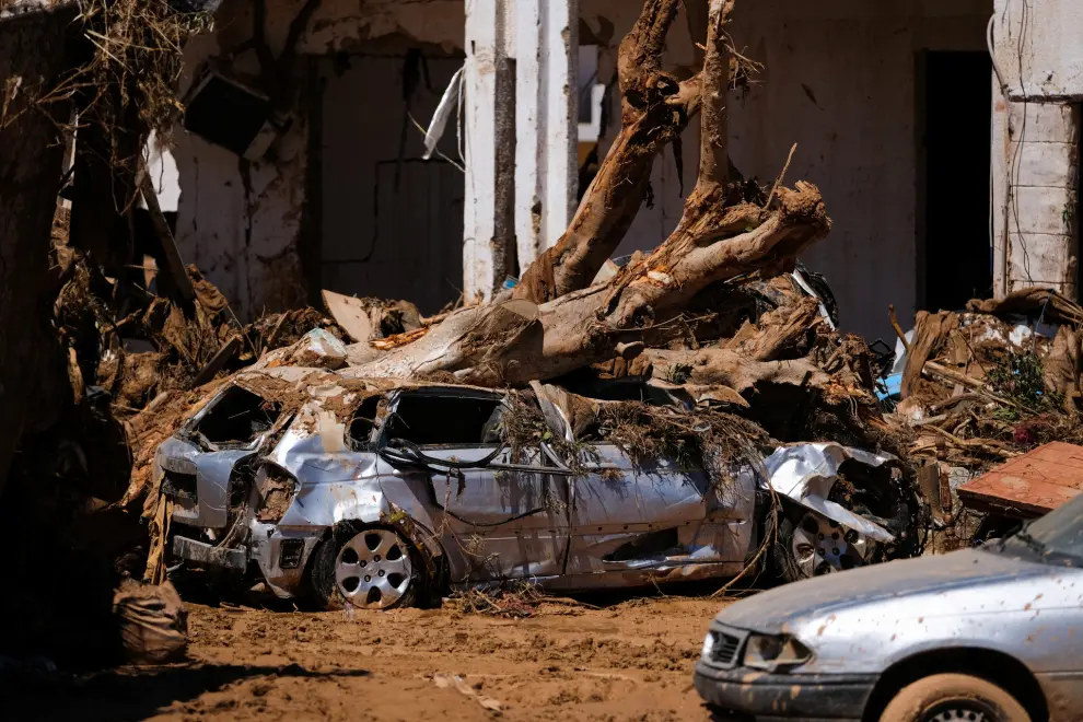 A view shows damaged cars, after a powerful storm and heavy rainfall hit Libya, in Derna, Libya September 13, 2023. REUTERS/Esam Omran Al-Fetori