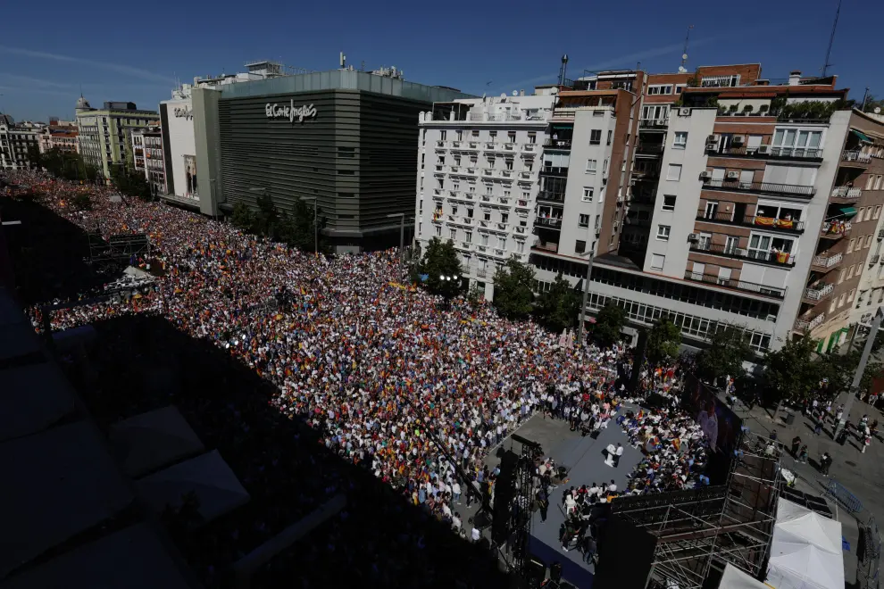 Acto del PP  en Madrid contra la amnistía.