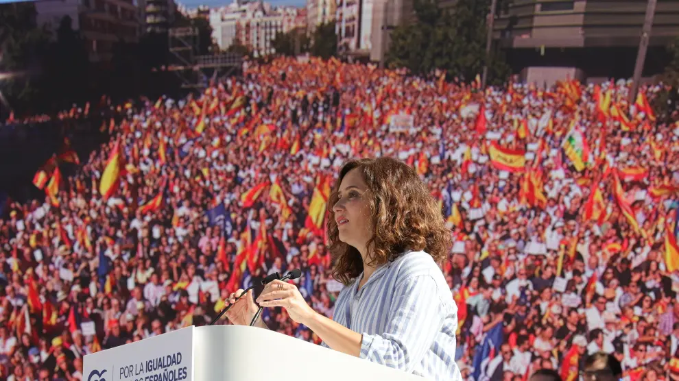 Acto del PP en Madrid contra la amnistía a independentistas catalanes.