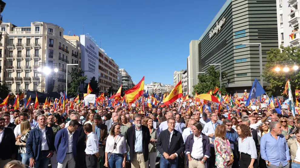 Acto del PP en Madrid contra la posible amnistía a los independentistas.