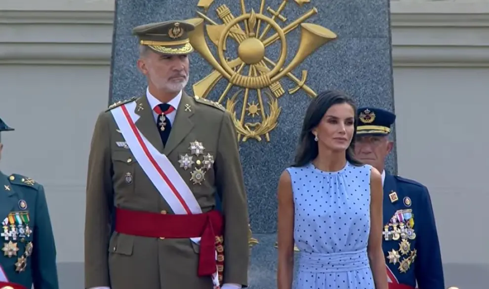 Los reyes Felipe y Letizia, en el acto de jura de bandera de la princesa Leonor
