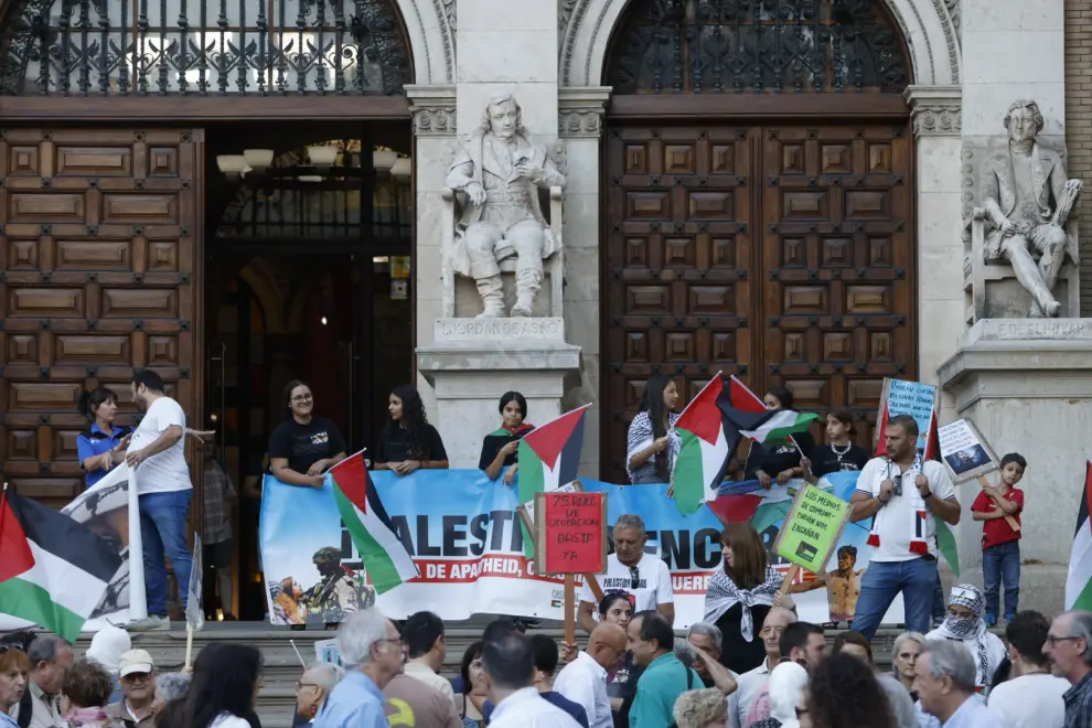 Concentración convocada por la Casa Palestina de Zaragoza