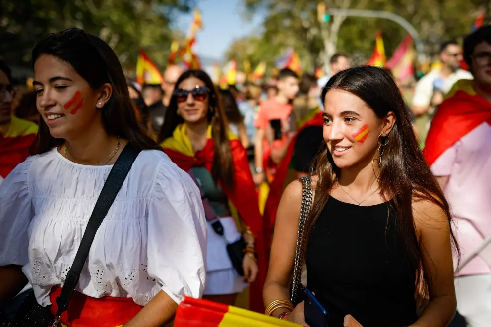 Manifestación convocada con motivo del Día de la Hispanidad en Barcelona