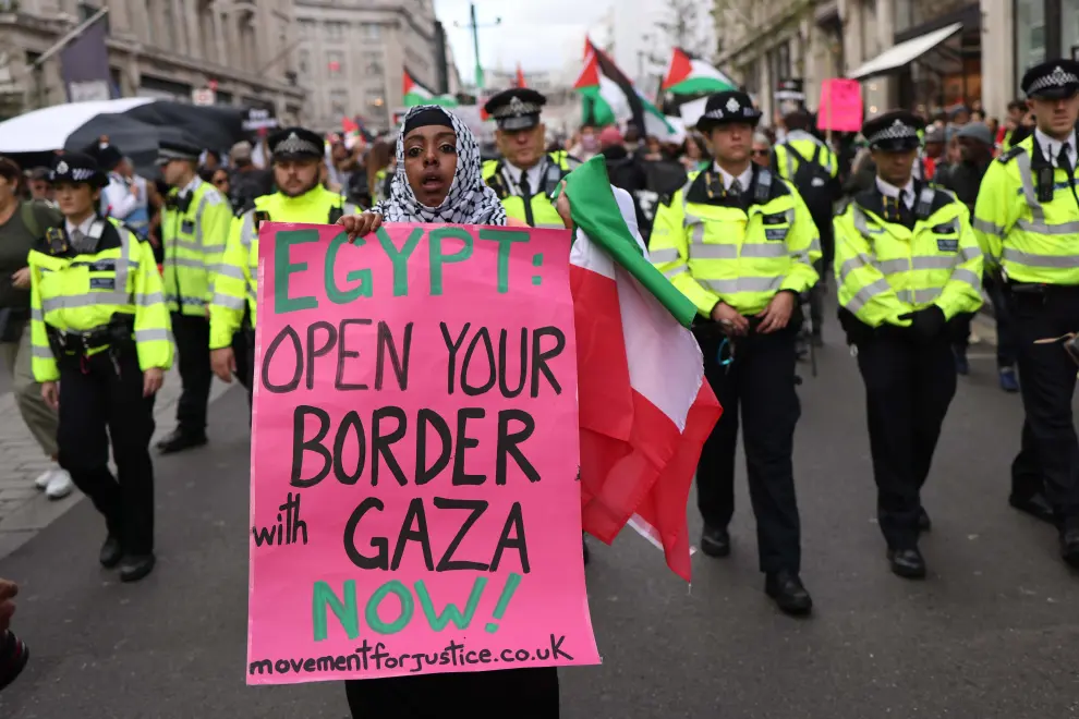 Manifestación a favor de Palestina en Londres.