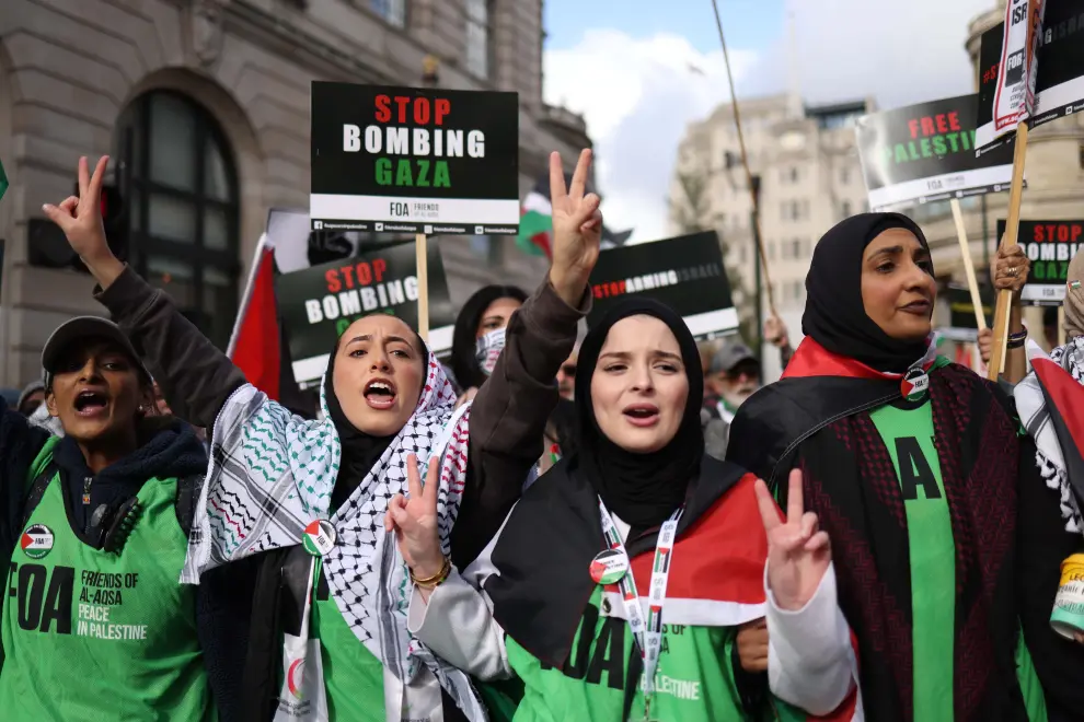 Manifestación a favor de Palestina en Londres.