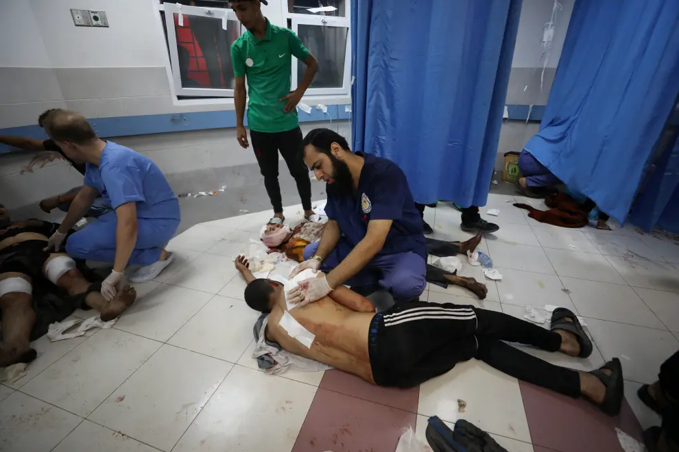 Bombardeo israelí contra el hospital Al Ahli de la Ciudad de Gaza