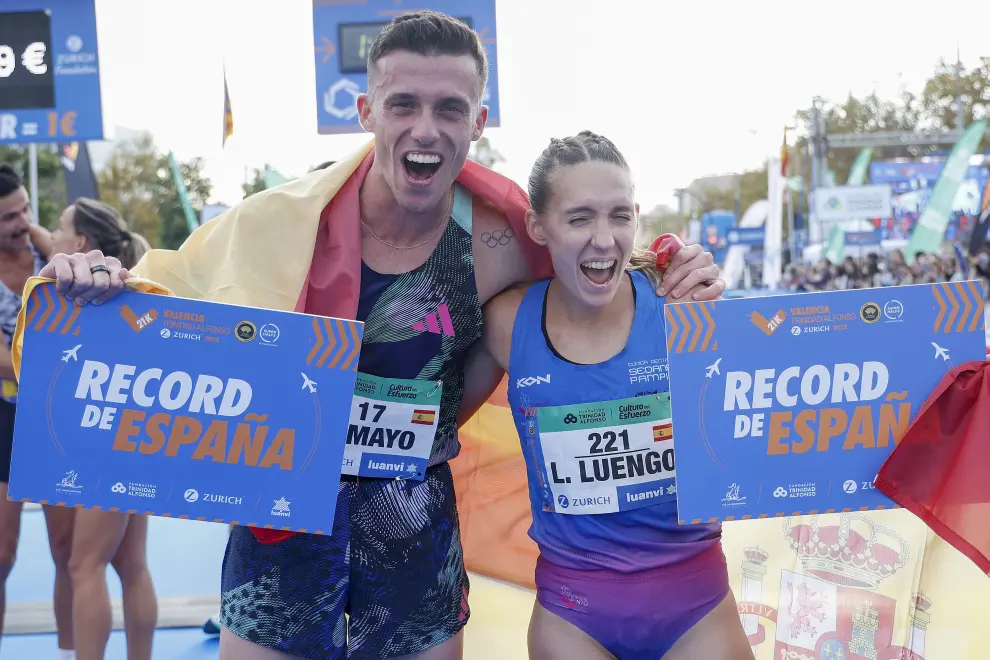 Media maratón de Valencia 2023: Carlos Mayo y Laura Luengo baten los récords de España