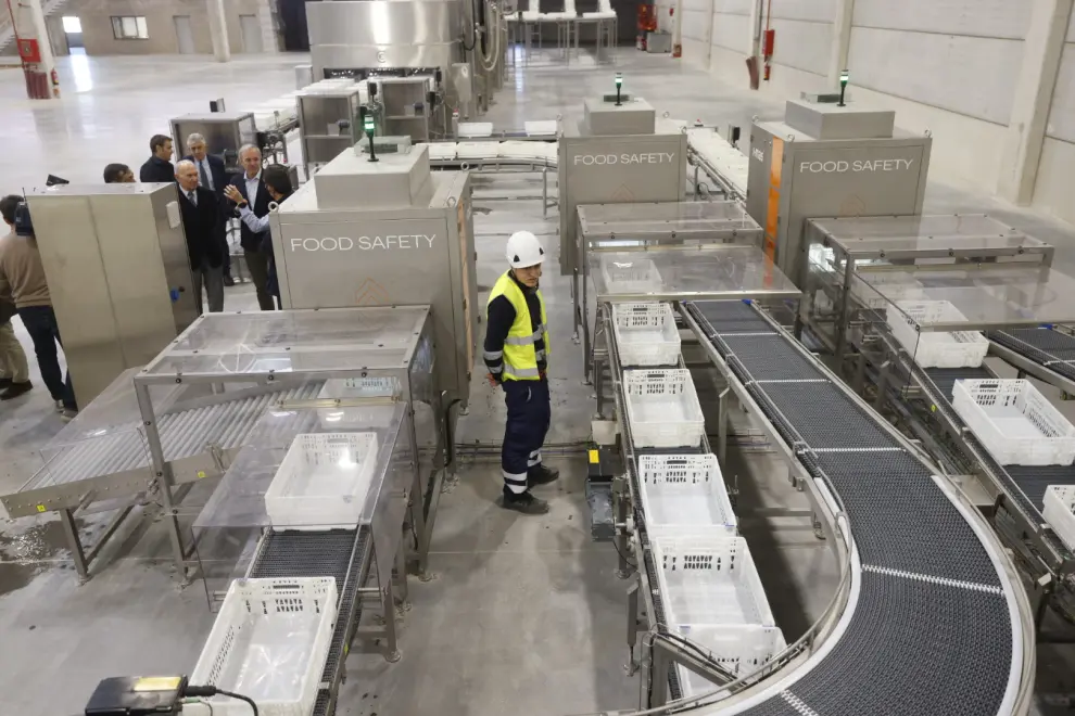 Presentación de la primera línea de lavado de cajas en las nuevas instalaciones de Bon Àrea, en Èpila.