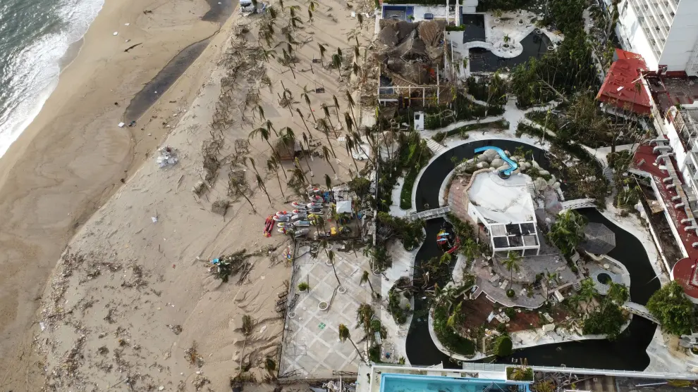 An aerial view shows the damage in the aftermath of Hurricane Otis, in Acapulco, Mexico, October 27, 2023. REUTERS/Quetzalli Nicte-Ha STORM-OTIS/