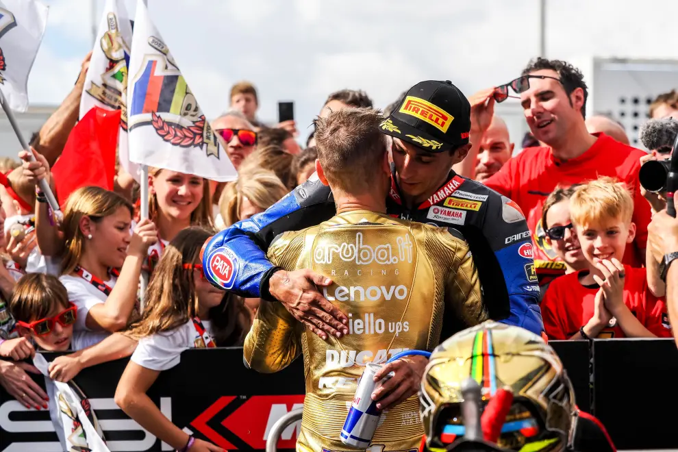 El piloto Álvaro Bautista (Ducati), campeón del mundo de Superbikes 2023 en Jerez