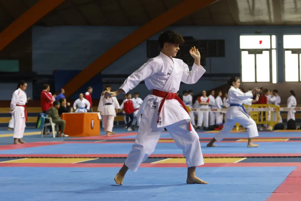 Foto de los campeonatos de Aragón cadete, júnior y sub-21 de kárate, en el Palacio de Deportes de Zaragoza