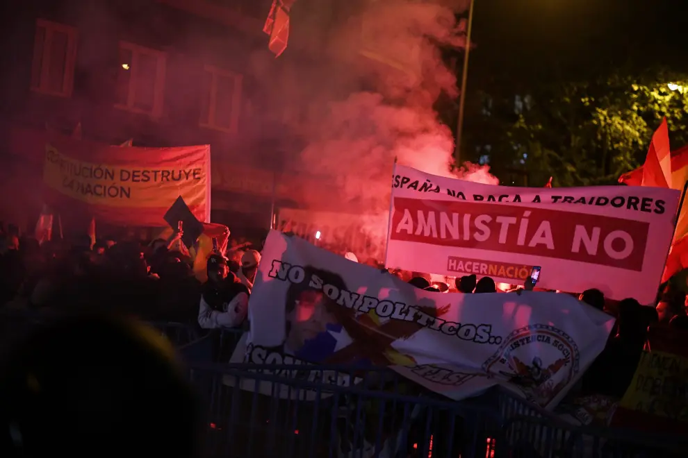 Protesta contra la ley de amnistía en Madrid