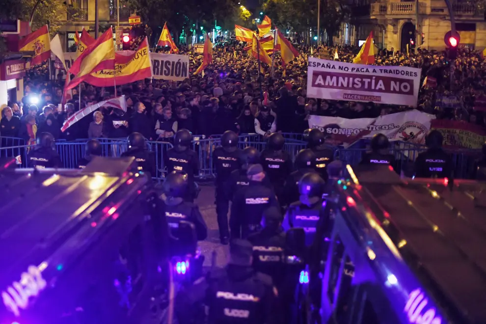 Protesta contra la ley de amnistía en Madrid