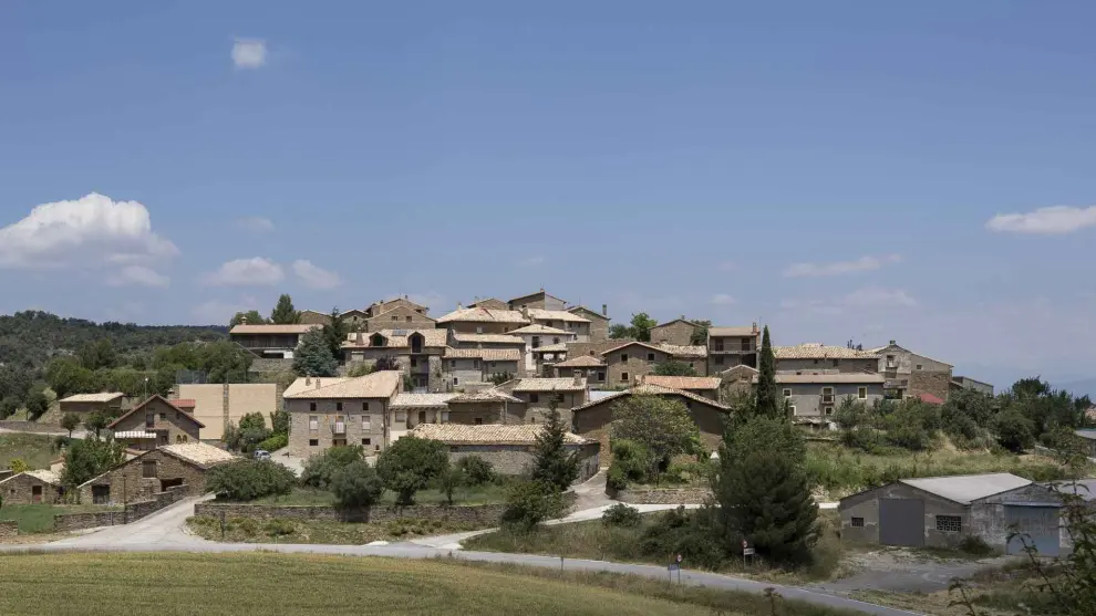 Vista general del pueblo de Bagüés, en Zaragoza