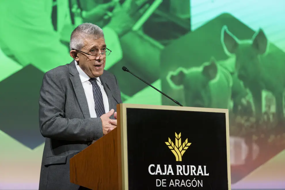 Jornada 'Comunicación en el sector porcino: presente y futuro', en la sede de Caja Rural de Aragón en Zaragoza