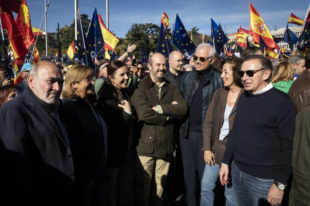 Aragoneses en la protesta de Madrid contra la amnistía