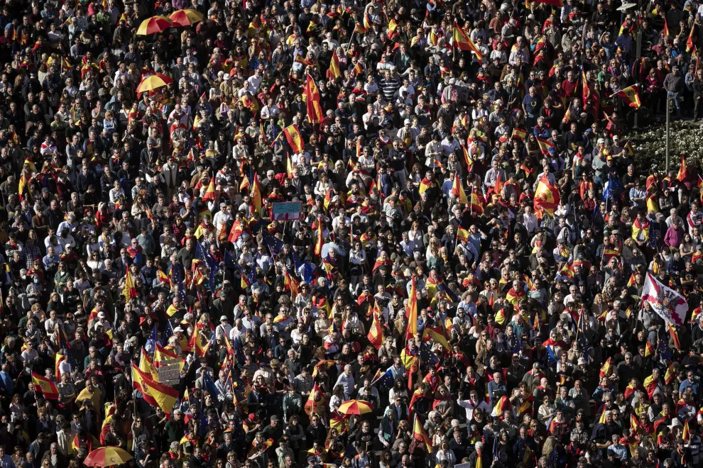 Aragoneses en la protesta de Madrid contra la amnistía