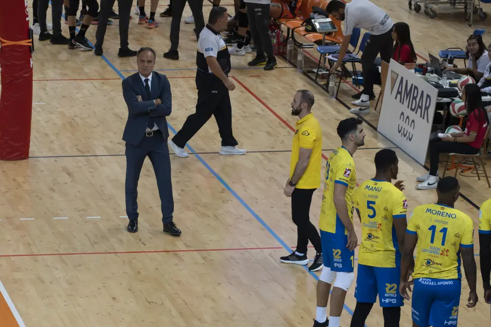 Partido Pamesa Teruel Voleibol-Guaguas, de la Superliga, en el pabellón Los Planos