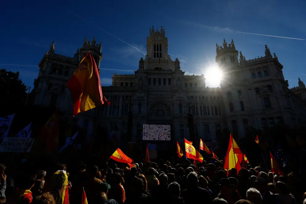 Protesta en Madrid contra la amnistía de Sánchez