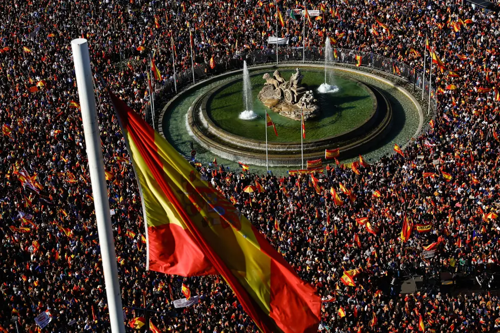 Protesta en Madrid contra la amnistía de Sánchez