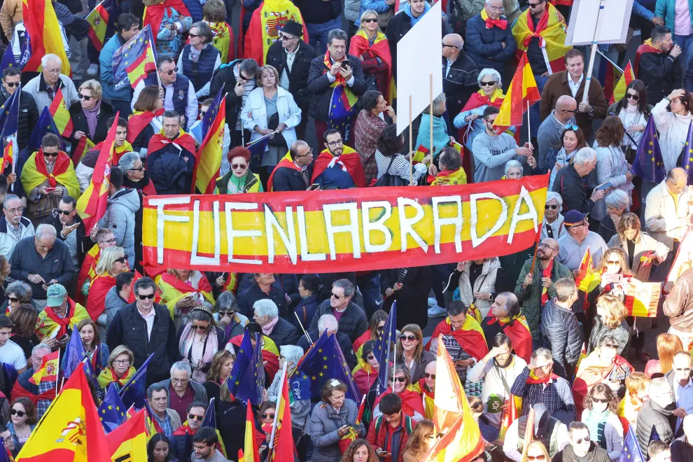 Protesta en Madrid contra la ley de amnistía y Pedro Sánchez