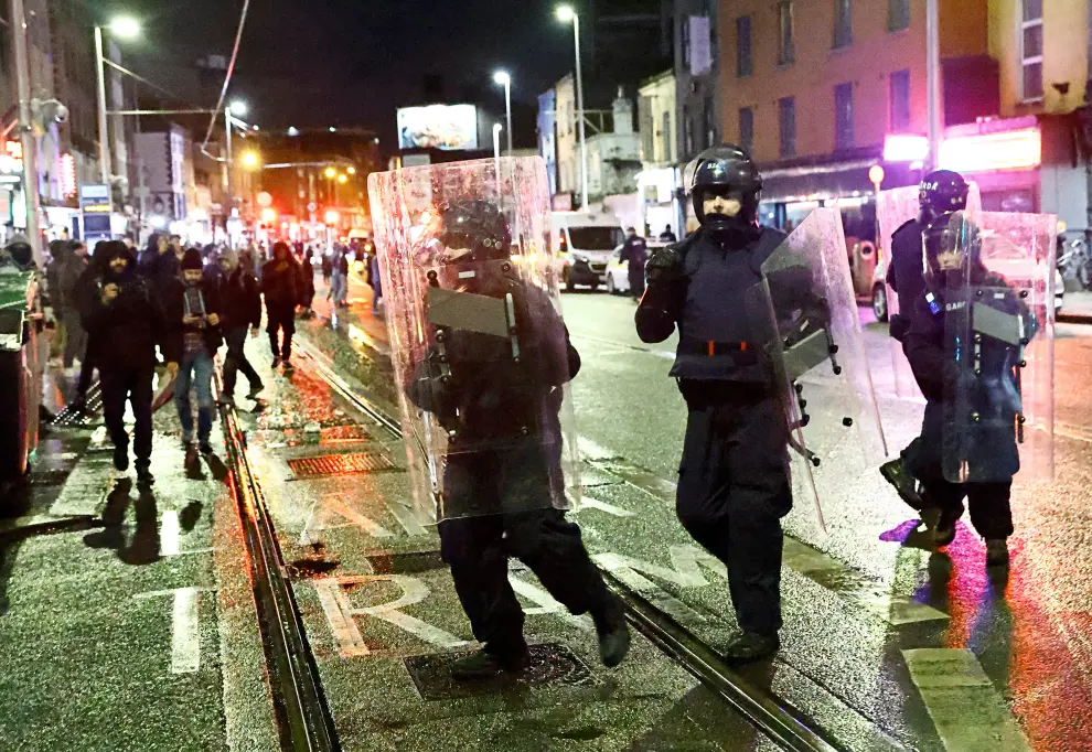 Protestas tras el apuñalamiento en Dublín