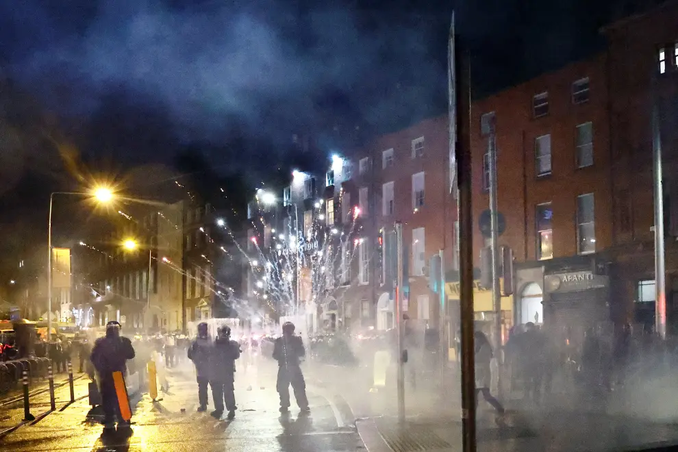 Protestas tras el apuñalamiento en Dublín