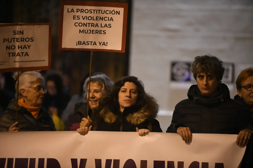 Concentración de la FABZ en Zaragoza contra la violencia machista, este sábado, 25 de noviembre.