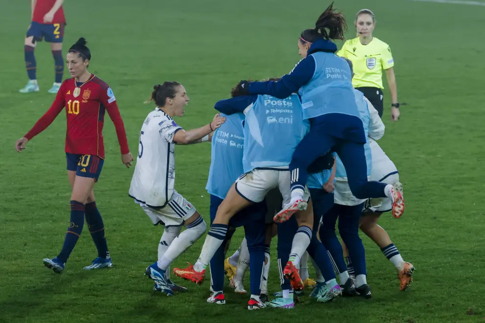 Partido de España contra Italia de la selección femenina de fútbol en la Liga de las Naciones, en Pontevedra.