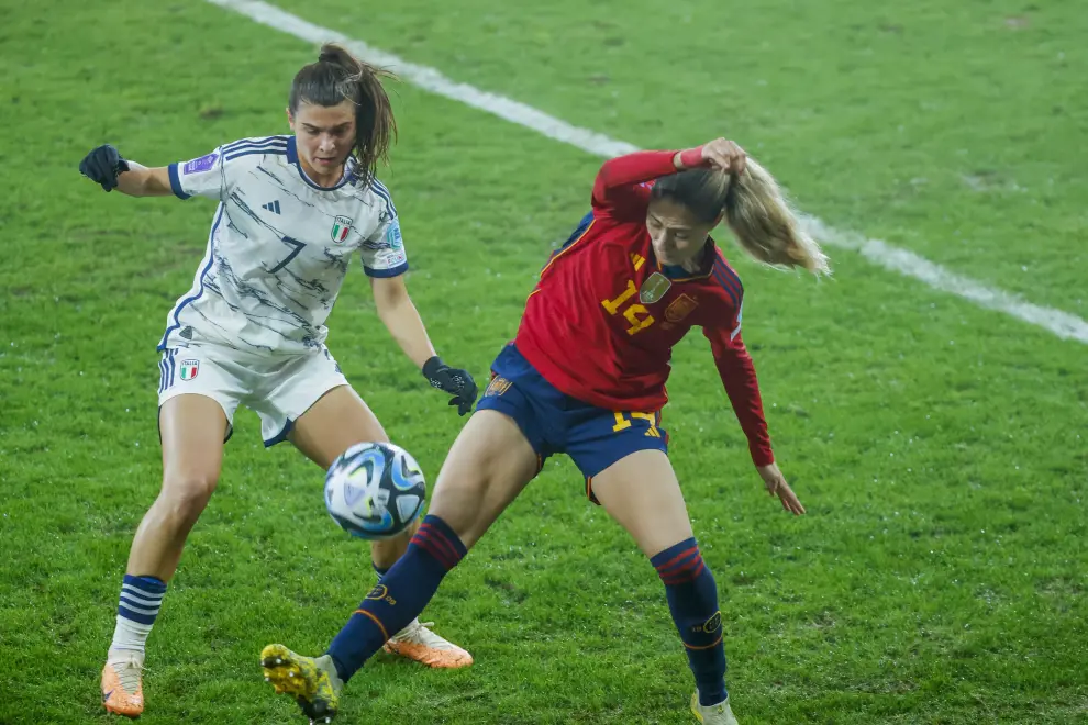 Partido de España contra Italia de la selección femenina de fútbol en la Liga de las Naciones, en Pontevedra.