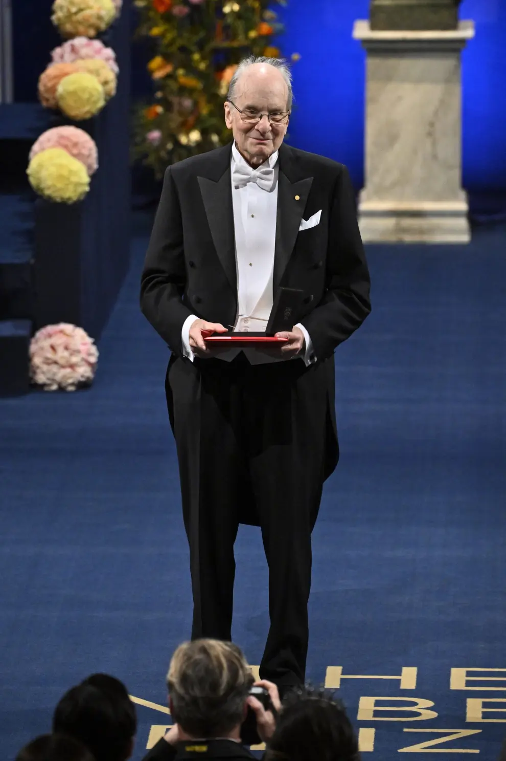 Nobel laureate in chemistry Aleksey Ekimov at the Nobel Prize ceremony at the Concert Hall in Stockholm, Sweden on December 10, 2023. Claudio Bresciani/TT News Agency/via REUTERS      ATTENTION EDITORS - THIS IMAGE WAS PROVIDED BY A THIRD PARTY. SWEDEN OUT. NO COMMERCIAL OR EDITORIAL SALES IN SWEDEN. [[[REUTERS VOCENTO]]] NOBEL-PRIZE/