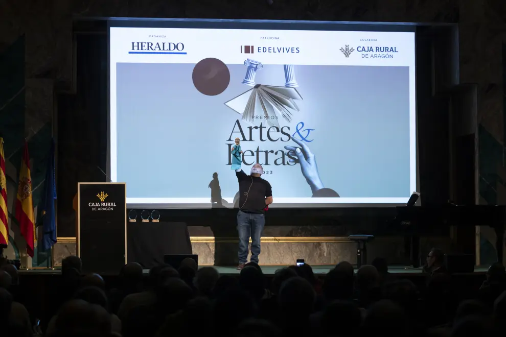 Entrega de los IX Premios Artes y Letras en la sede de la Fundación Caja Rural de Aragón en Zaragoza