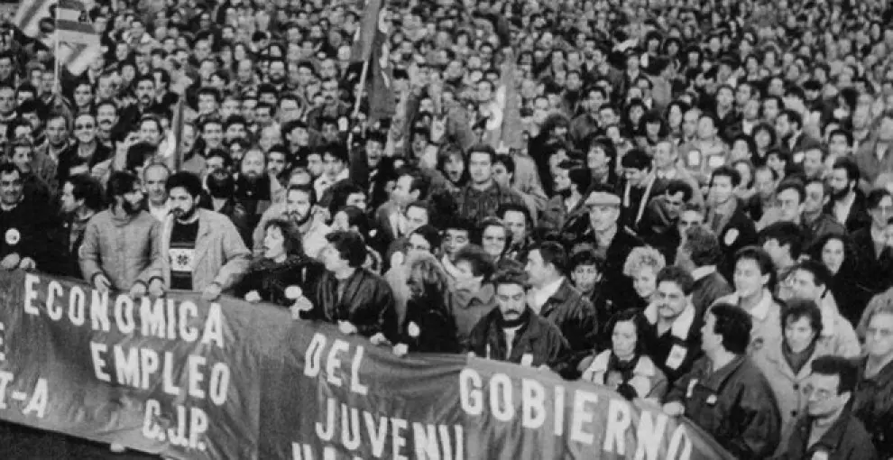 Manifestación de la huelga general de 1988