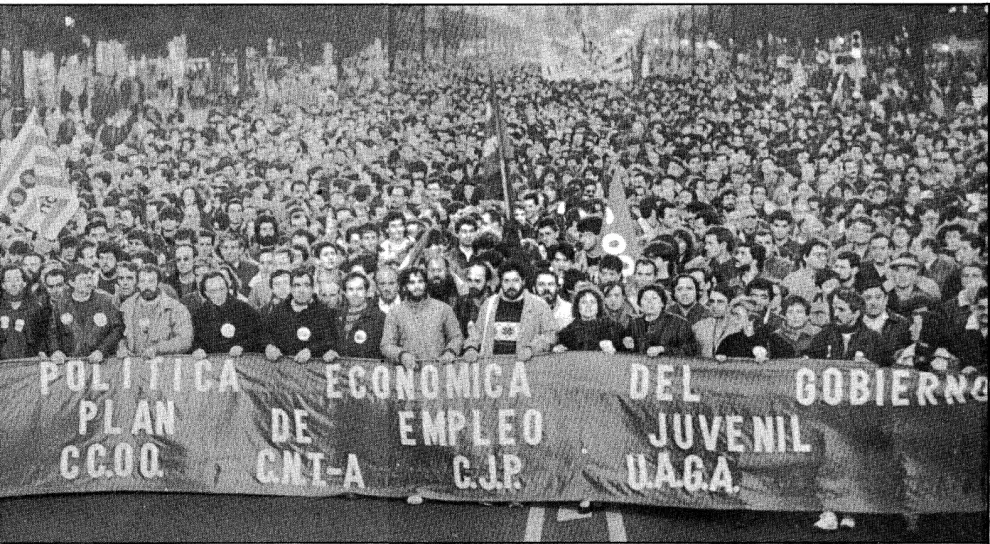 Manifestación del 14 de diciembre de 1988. Fotos de Arturo Burgos para Heraldo de Aragón