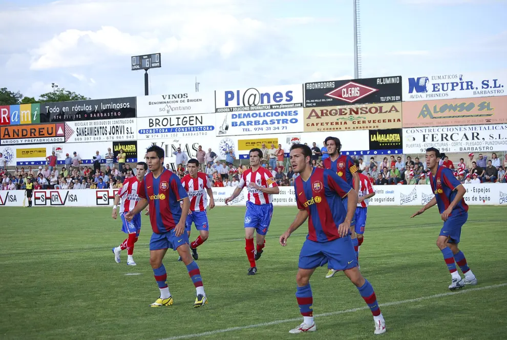 La visita del Barça B a Barbastro en 2008.