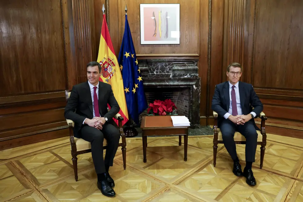 Reunión de Pedro Sánchez y Alberto Núñez Feijóo