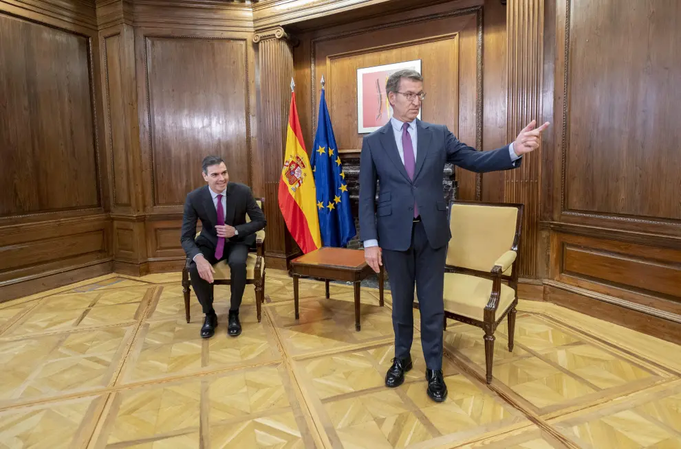 Reunión de Pedro Sánchez y Alberto Núñez Feijóo