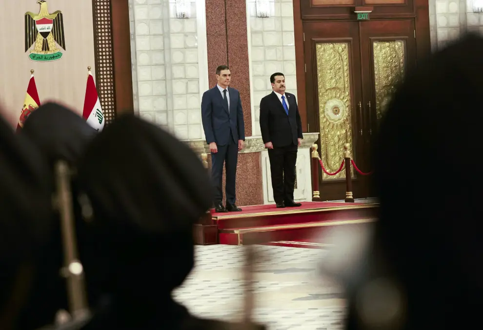 Visita de Pedro Sánchez al primer ministro de Irak en Bagdad