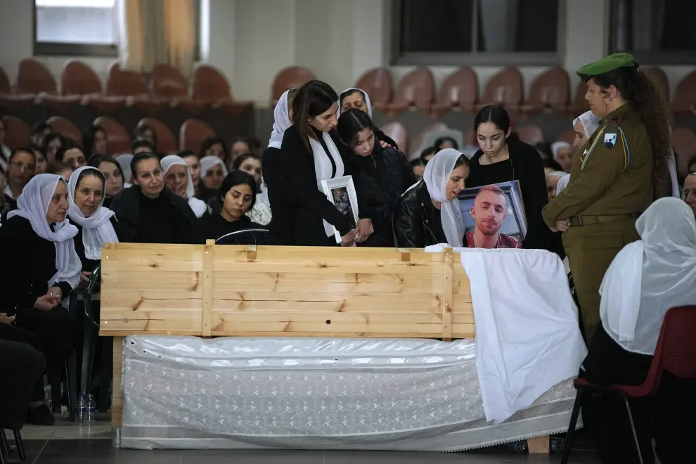 Funeral israelí por soldados muertos en el marco del conflicto entre Israel y Palestina.