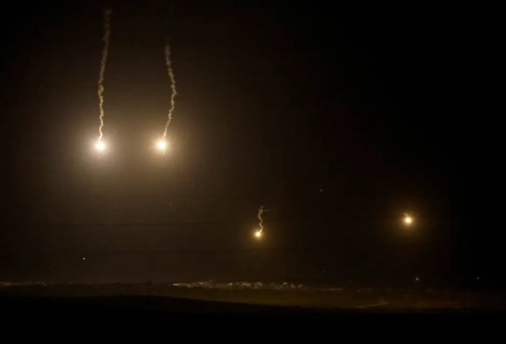 Varios misiles caen sobre gaza.