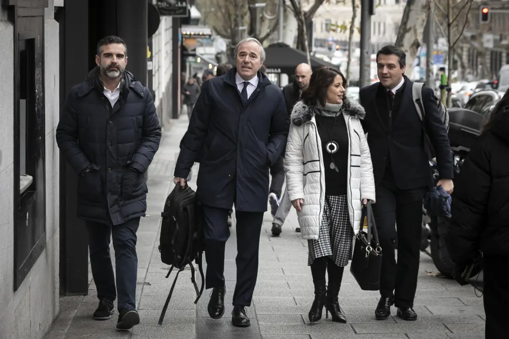 El presidente de Aragón, Jorge Azcón, en la ejecutiva del PP en Madrid