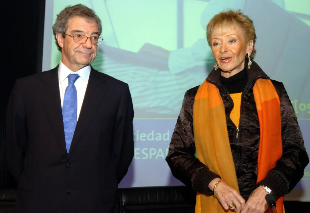 César Alierta con la exvicepresidenta del Gobierno María Teresa Fernández de la Vega.