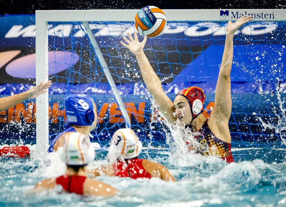 Partido España-Grecia, de semifinales del Europeo de waterpolo en la piscina Pieter van den Hoogenband de Eindhoven