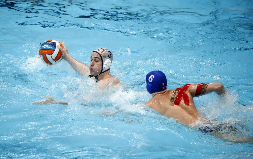 Partido España-Rumanía, cuartos de final del Europeo de waterpolo en la piscina Bazeni Mladost de Zagreb