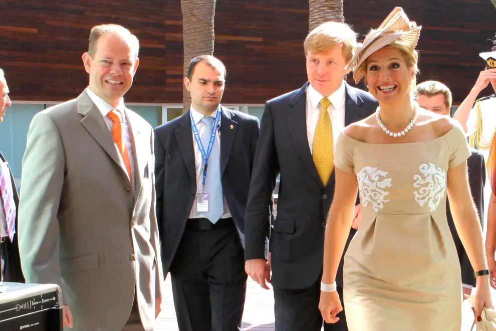 Menno Overvelde con los principes Máxima y Guillermo Alejandro de Países Bajos en la Expo.