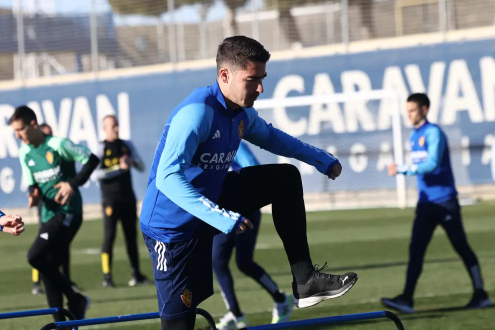Entrenamiento del Real Zaragoza en la Ciudad Deportiva para preparar el partido contra el Alcorcón
