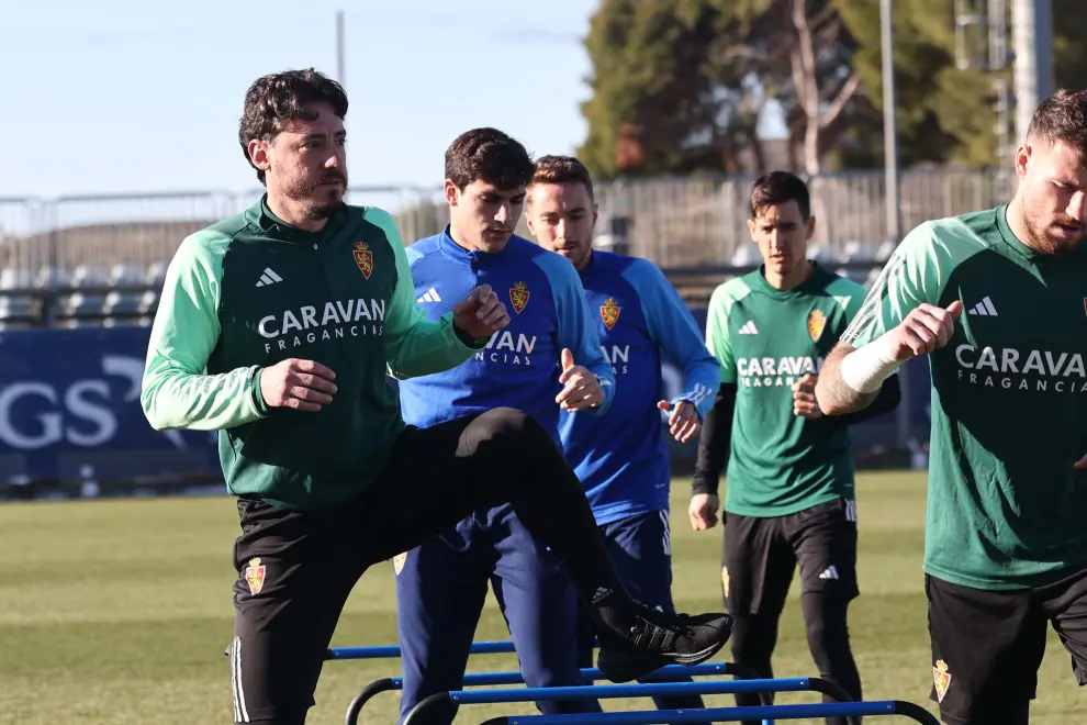 Entrenamiento del Real Zaragoza en la Ciudad Deportiva para preparar el partido contra el Alcorcón